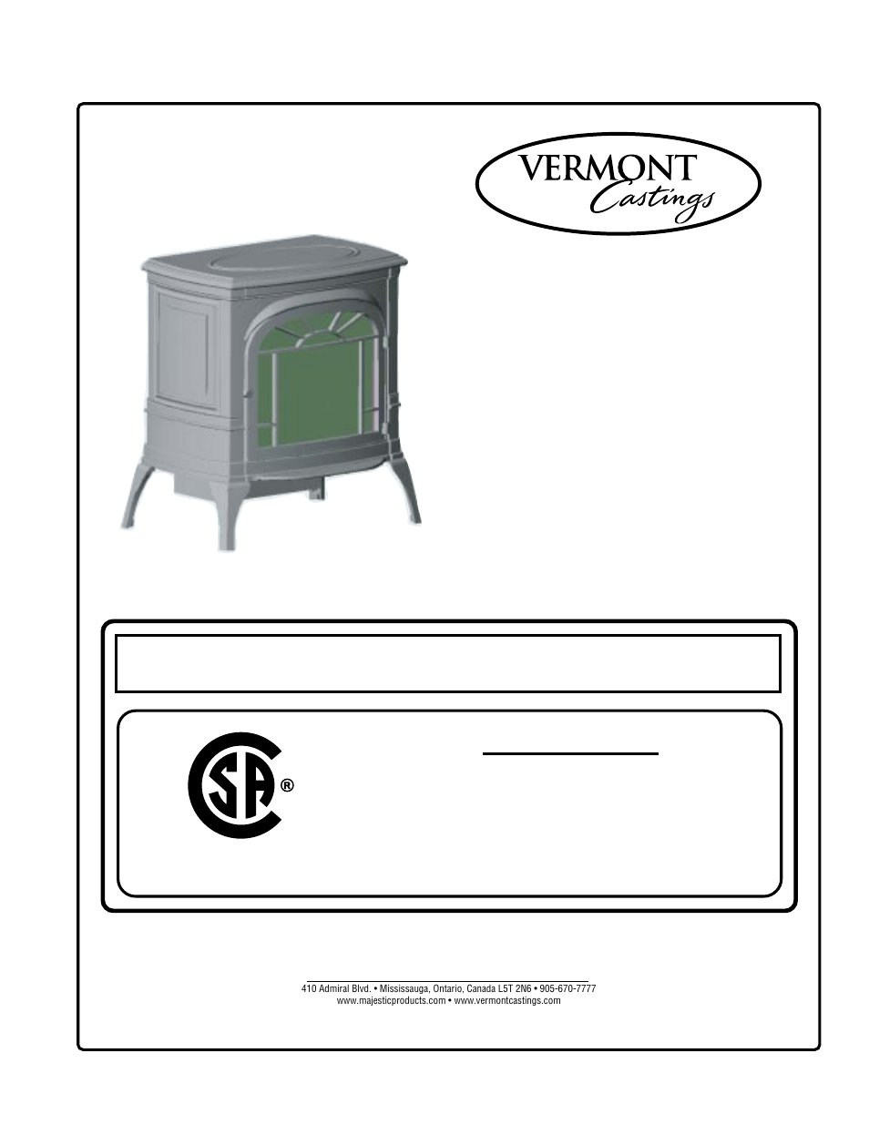 Vermont Casting ACSB User Manual | 10 pages