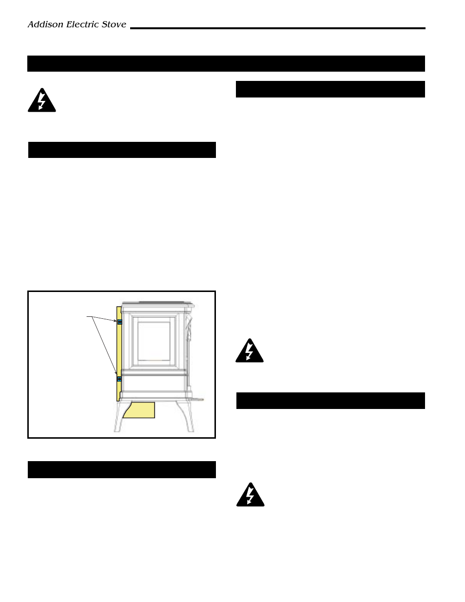 Service instructions, Addison electric stove | Vermont Casting ACSB User Manual | Page 6 / 10