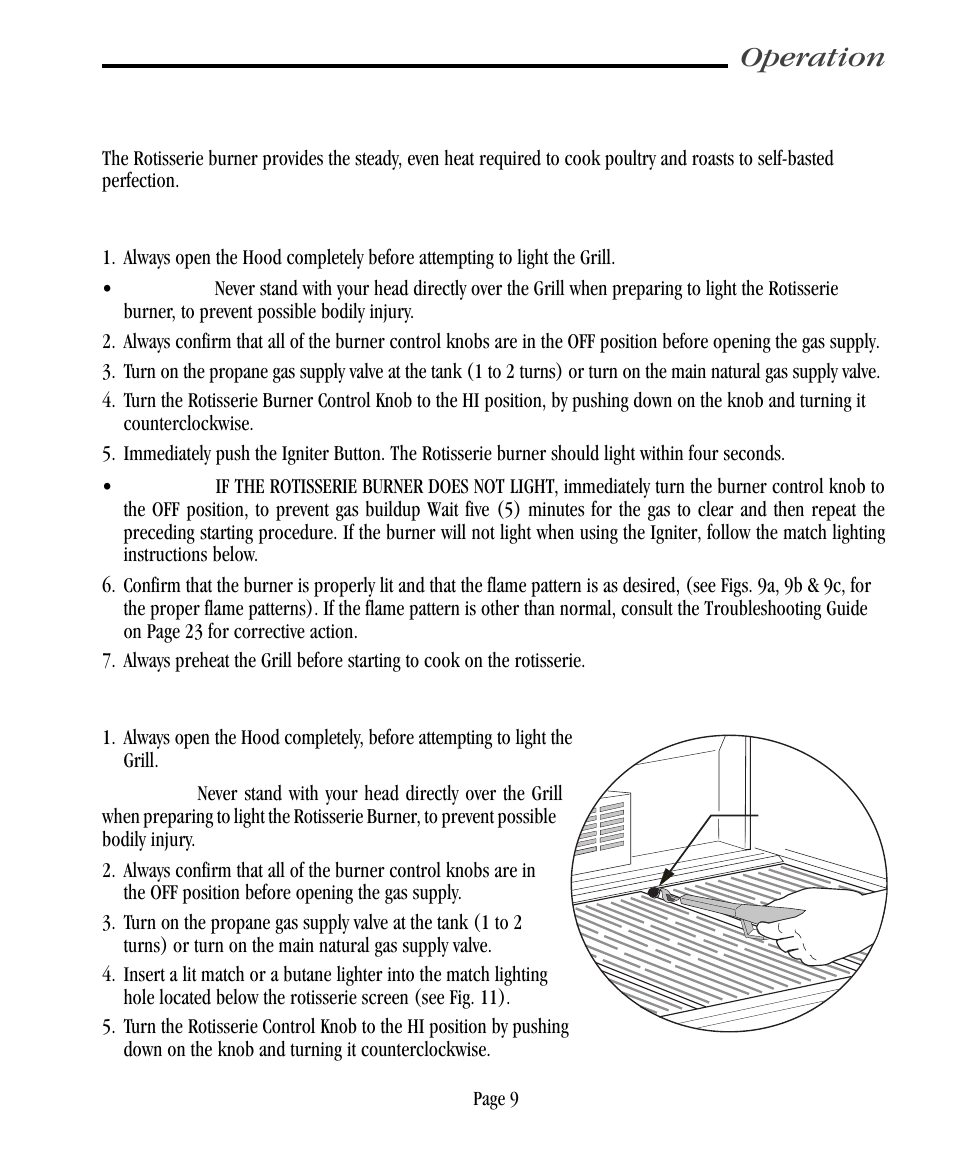 Operation | Vermont Casting CF9030 User Manual | Page 15 / 31