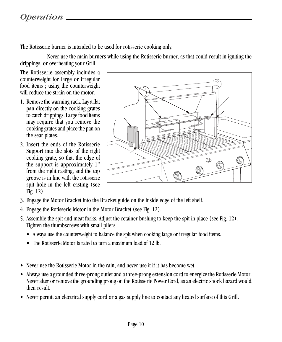 Operation, Warnings | Vermont Casting CF9030 User Manual | Page 16 / 31