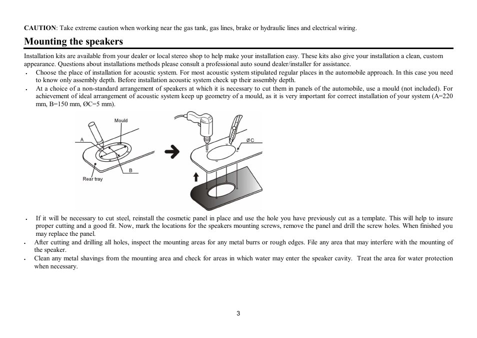 Mounting the speakers | Hyundai H-CSE694 User Manual | Page 3 / 12