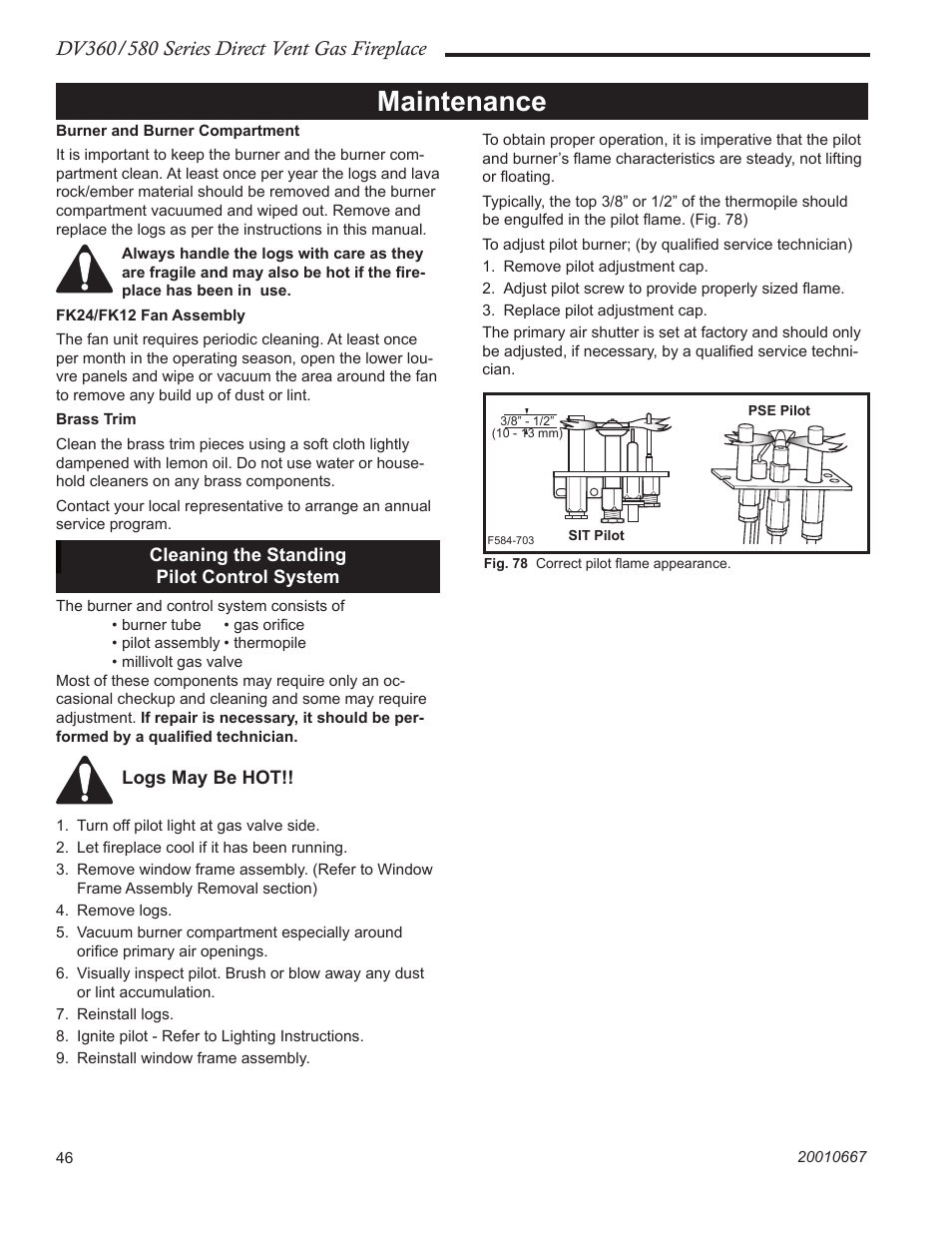 Maintenance | Vermont Casting DV580 User Manual | Page 46 / 60