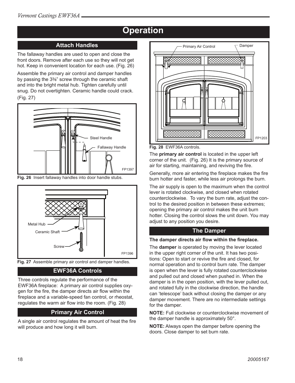 Operation | Vermont Casting EWF36A User Manual | Page 18 / 32