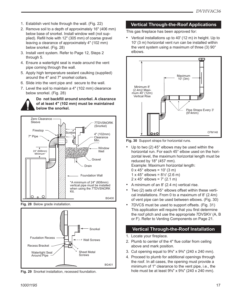 Dvhvac36, Vertical through-the-roof applications, Vertical through-the-roof installation | Vermont Casting DVHVAC36 User Manual | Page 17 / 32
