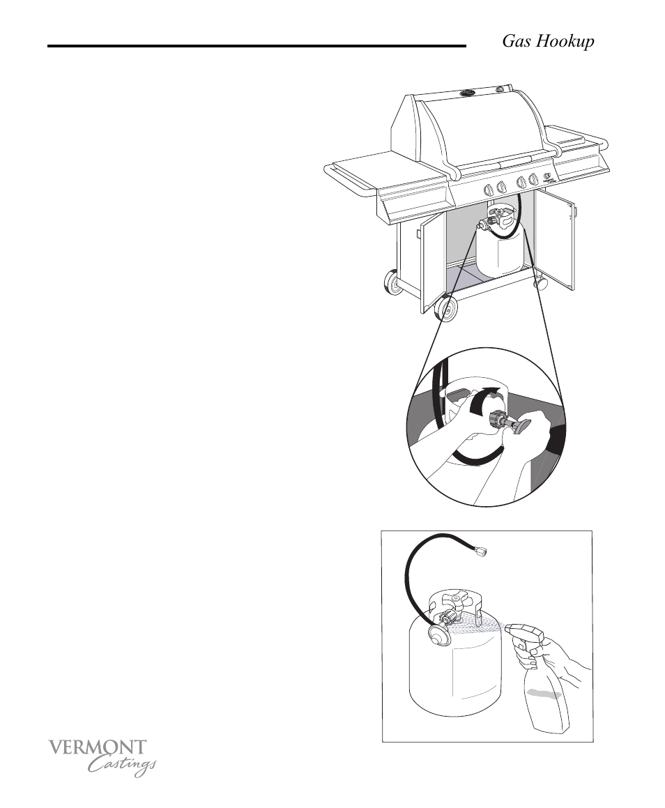 Gas hookup, Lp (propane) gas supply connection, Page 4 | Vermont Casting VC50 User Manual | Page 10 / 34