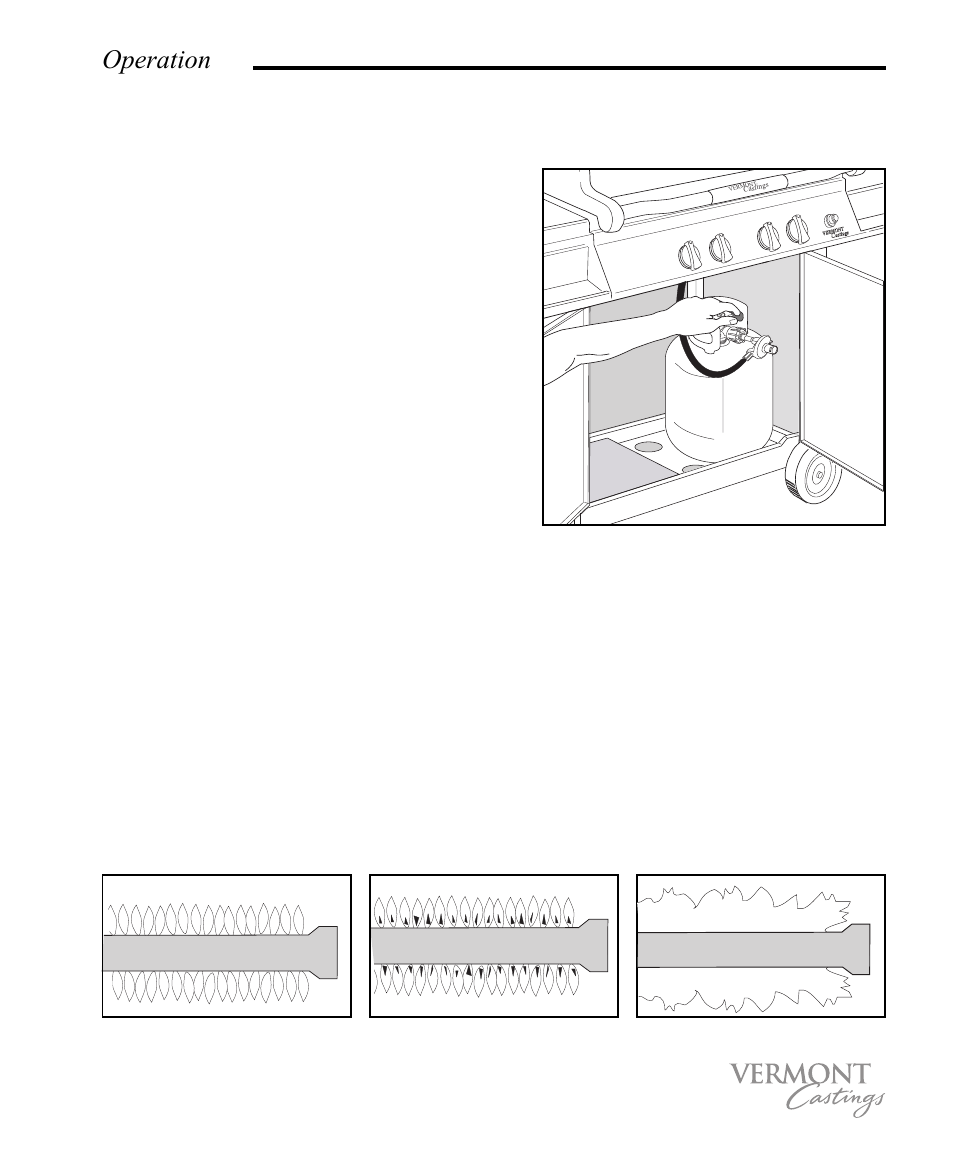 Lighting the main burners, Operation, Page 7 | Vermont Casting VC50 User Manual | Page 13 / 34