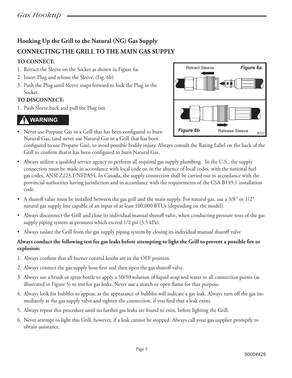 Gas hookup | Vermont Casting VM508 User Manual | Page 13 / 32