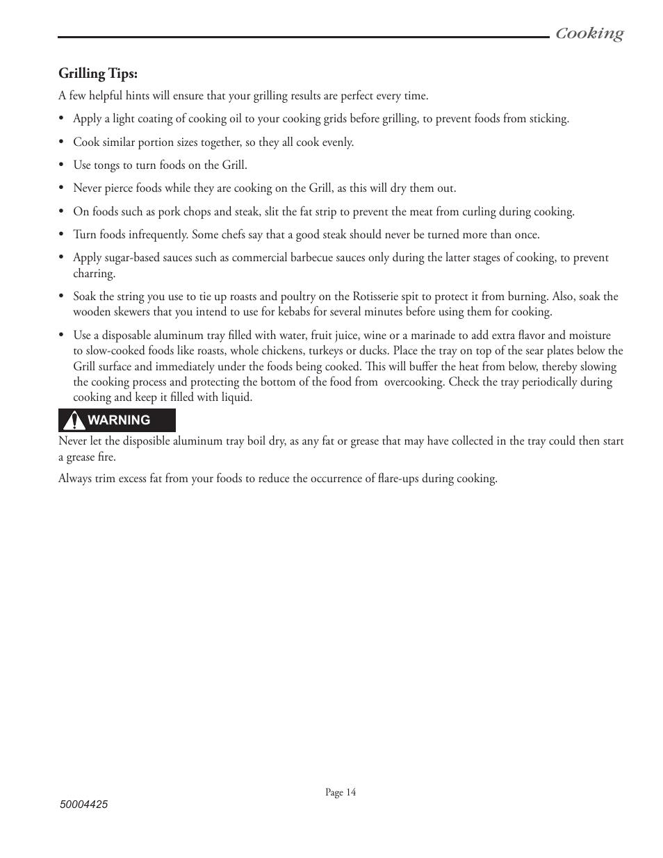 Cooking | Vermont Casting VM508 User Manual | Page 22 / 32