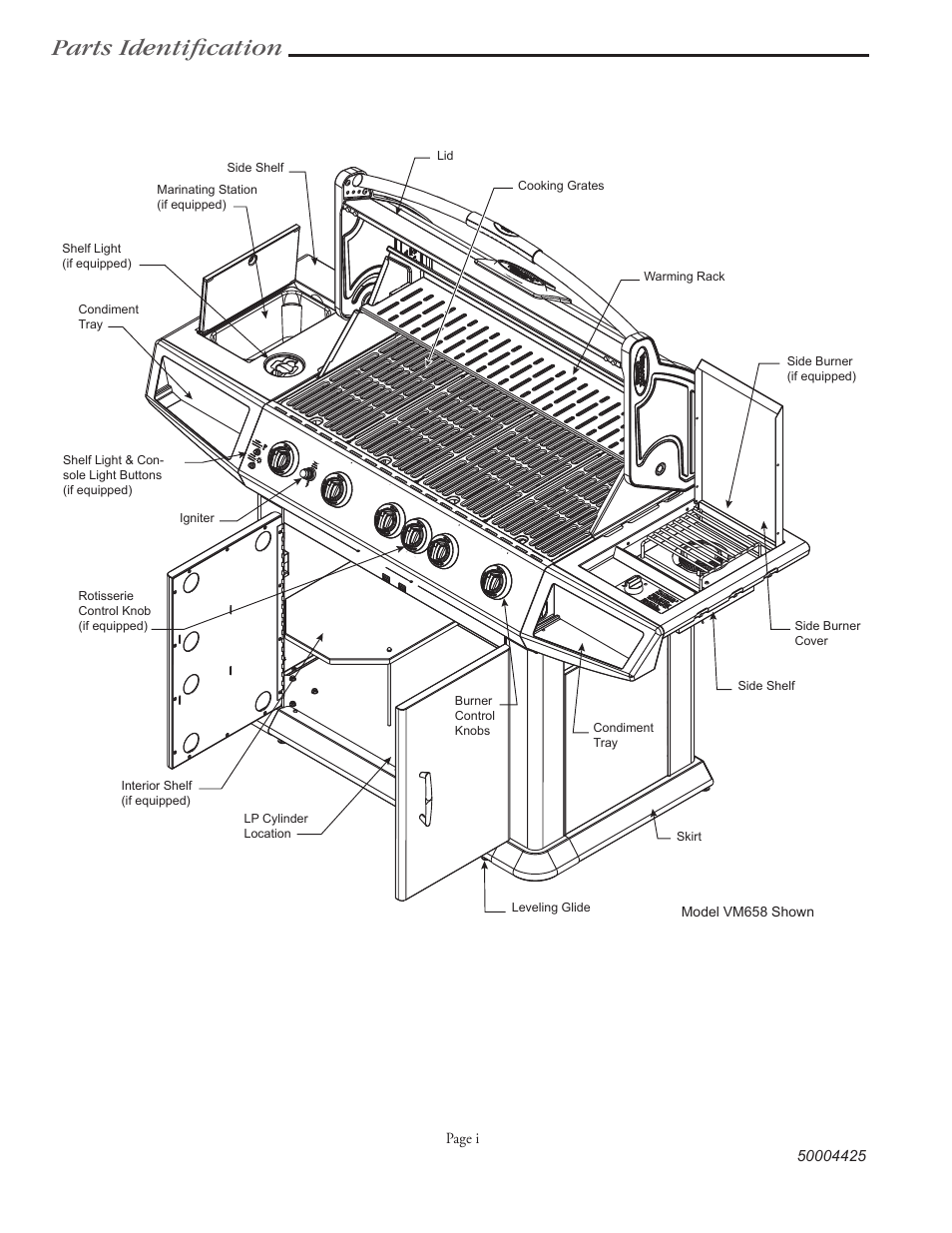 Parts identiﬁcation | Vermont Casting VM508 User Manual | Page 3 / 32