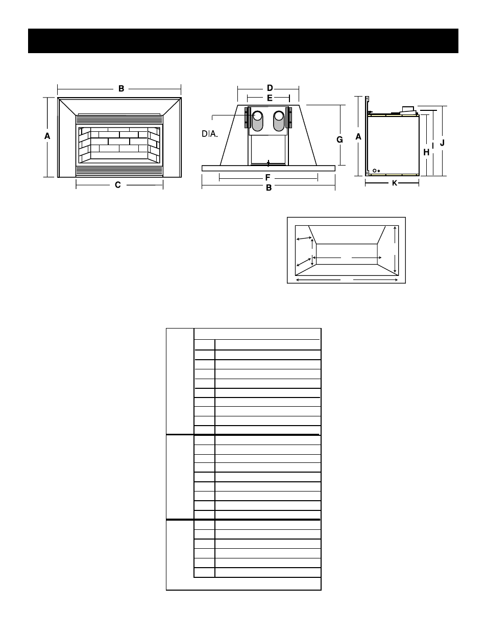 Fireplace & trim dimensions | Vermont Casting IRHEDV32 User Manual | Page 4 / 27