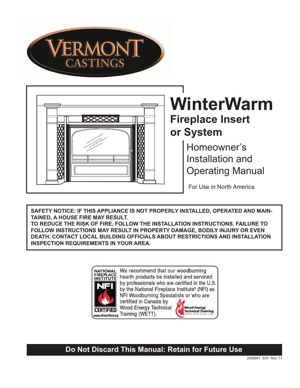 Vermont Casting Winter warm 2100 User Manual | 44 pages