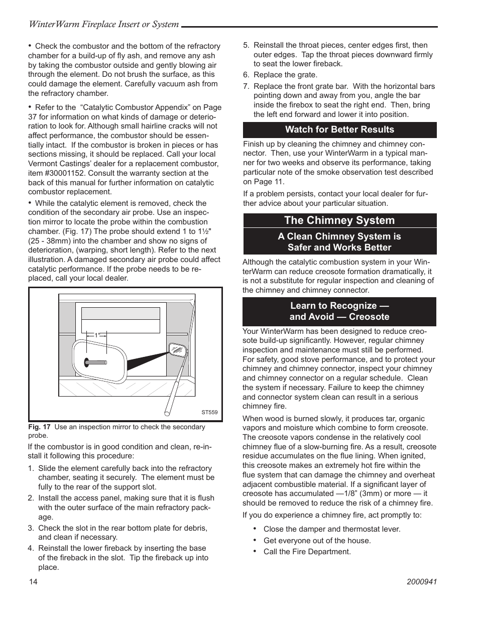 The chimney system | Vermont Casting Winter warm 2100 User Manual | Page 14 / 44