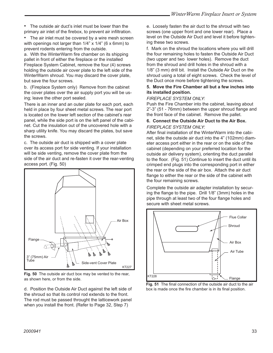 Winterwarm fireplace insert or system | Vermont Casting Winter warm 2100 User Manual | Page 33 / 44