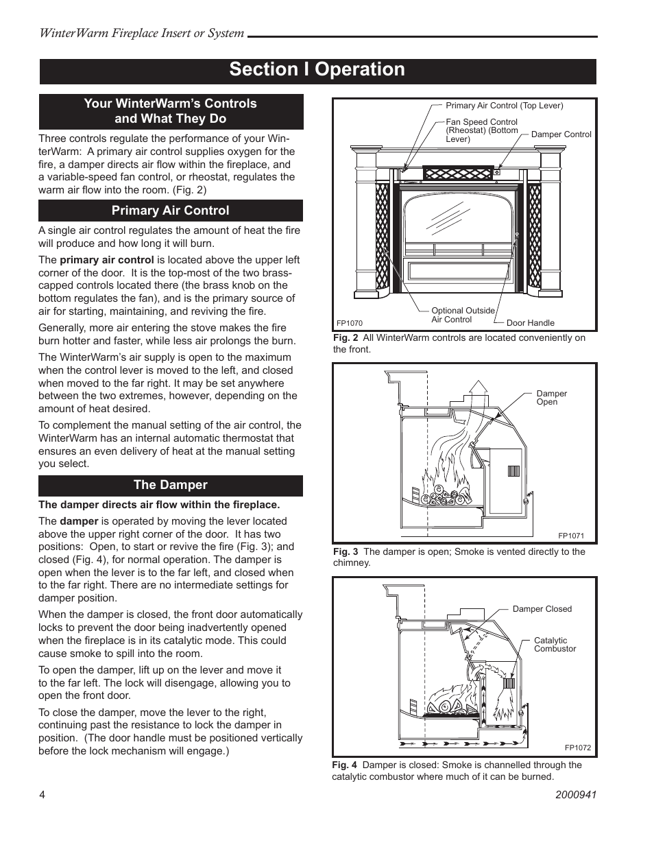 Winterwarm fireplace insert or system, Your winterwarm’s controls and what they do, Primary air control | The damper | Vermont Casting Winter warm 2100 User Manual | Page 4 / 44