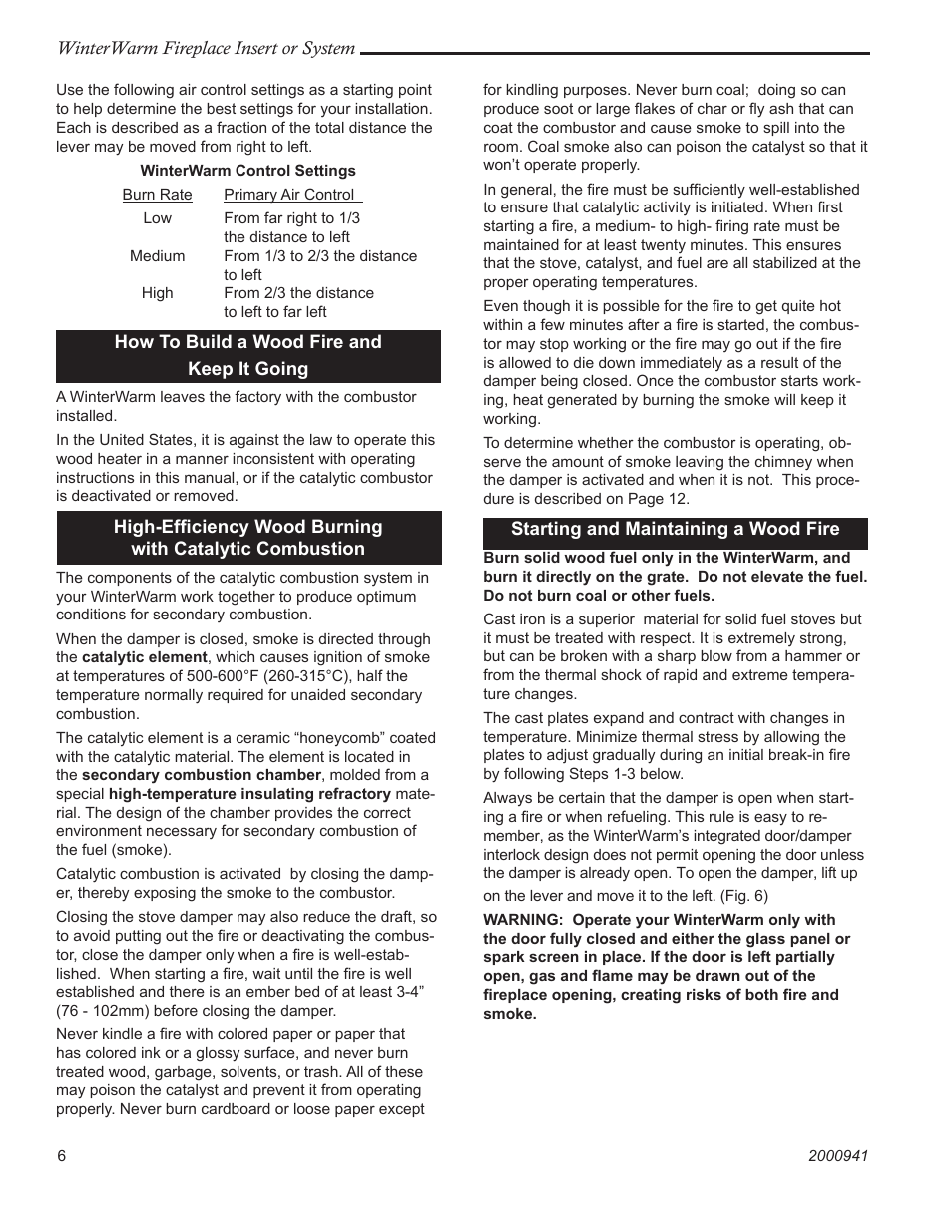 Vermont Casting Winter warm 2100 User Manual | Page 6 / 44