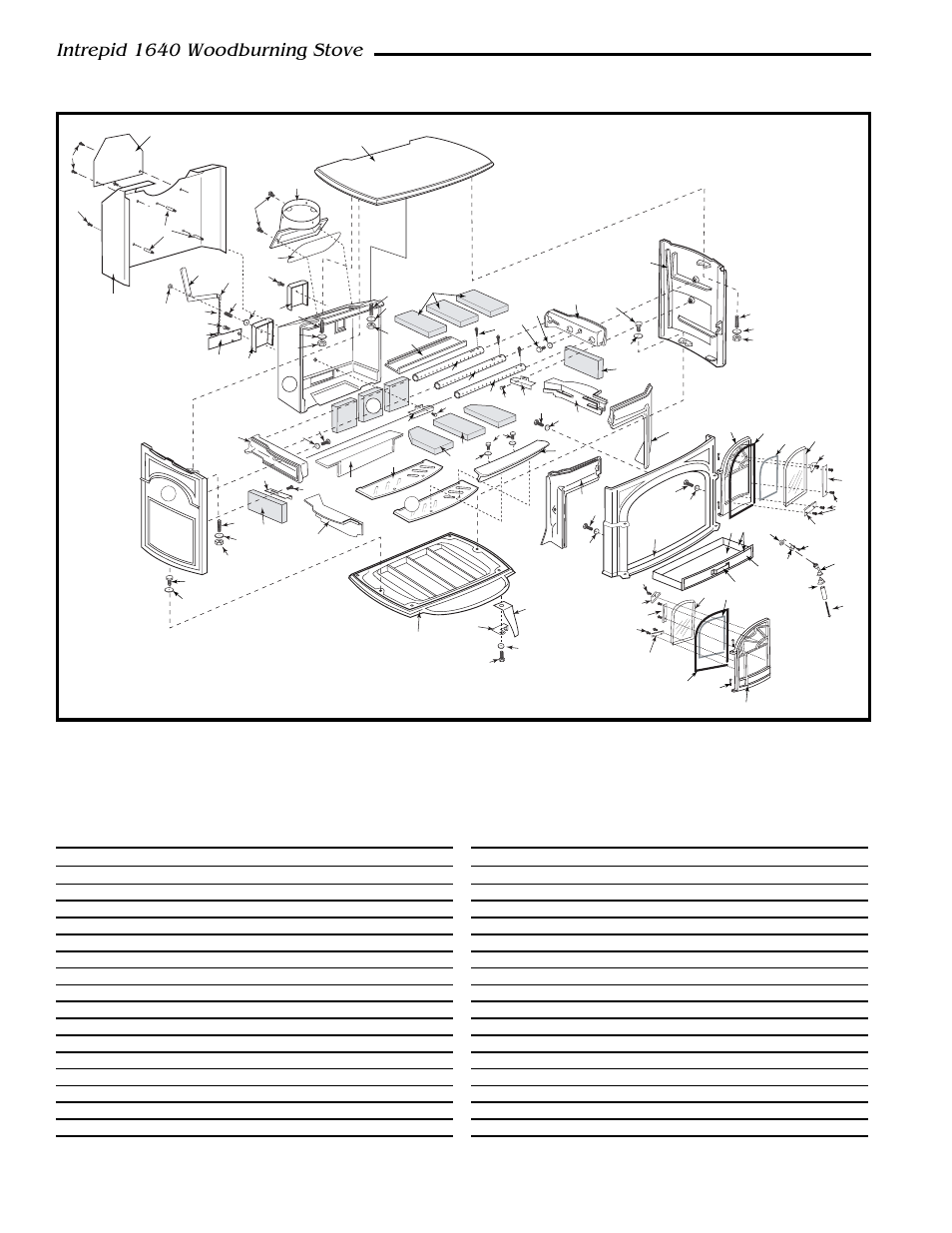 Intrepid nc woodburning stove, Model 1640, Intrepid 1640 woodburning stove | Vermont Casting 1640 User Manual | Page 28 / 32