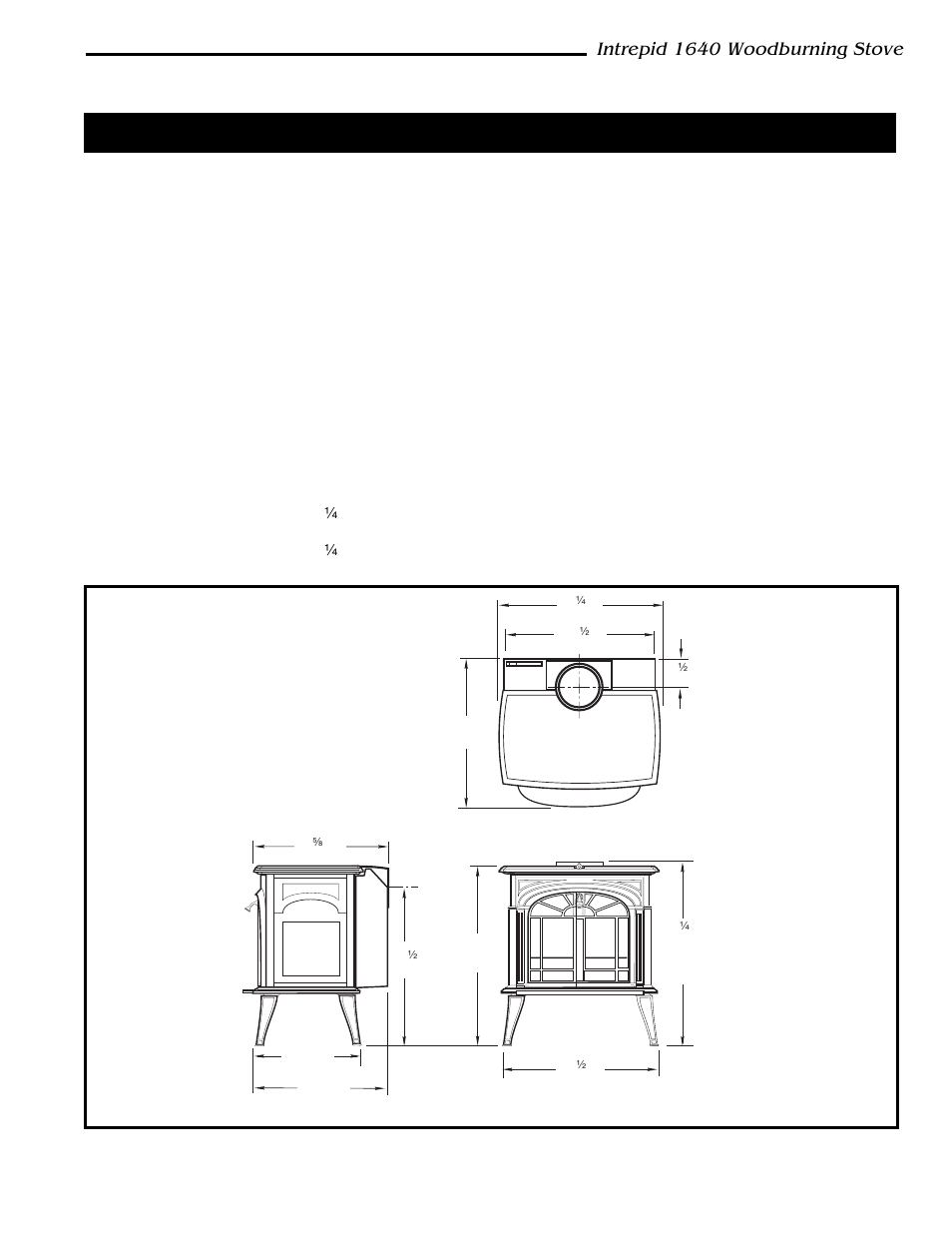 Specifications intrepid, model 1640, Intrepid 1640 woodburning stove | Vermont Casting 1640 User Manual | Page 3 / 32