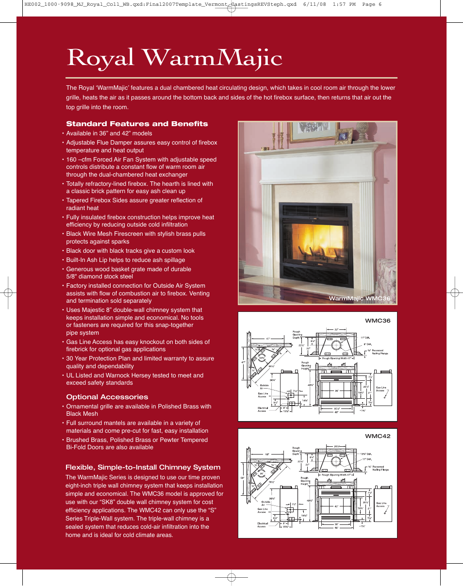 Royal warmmajic | Vermont Casting SR36A User Manual | Page 6 / 8