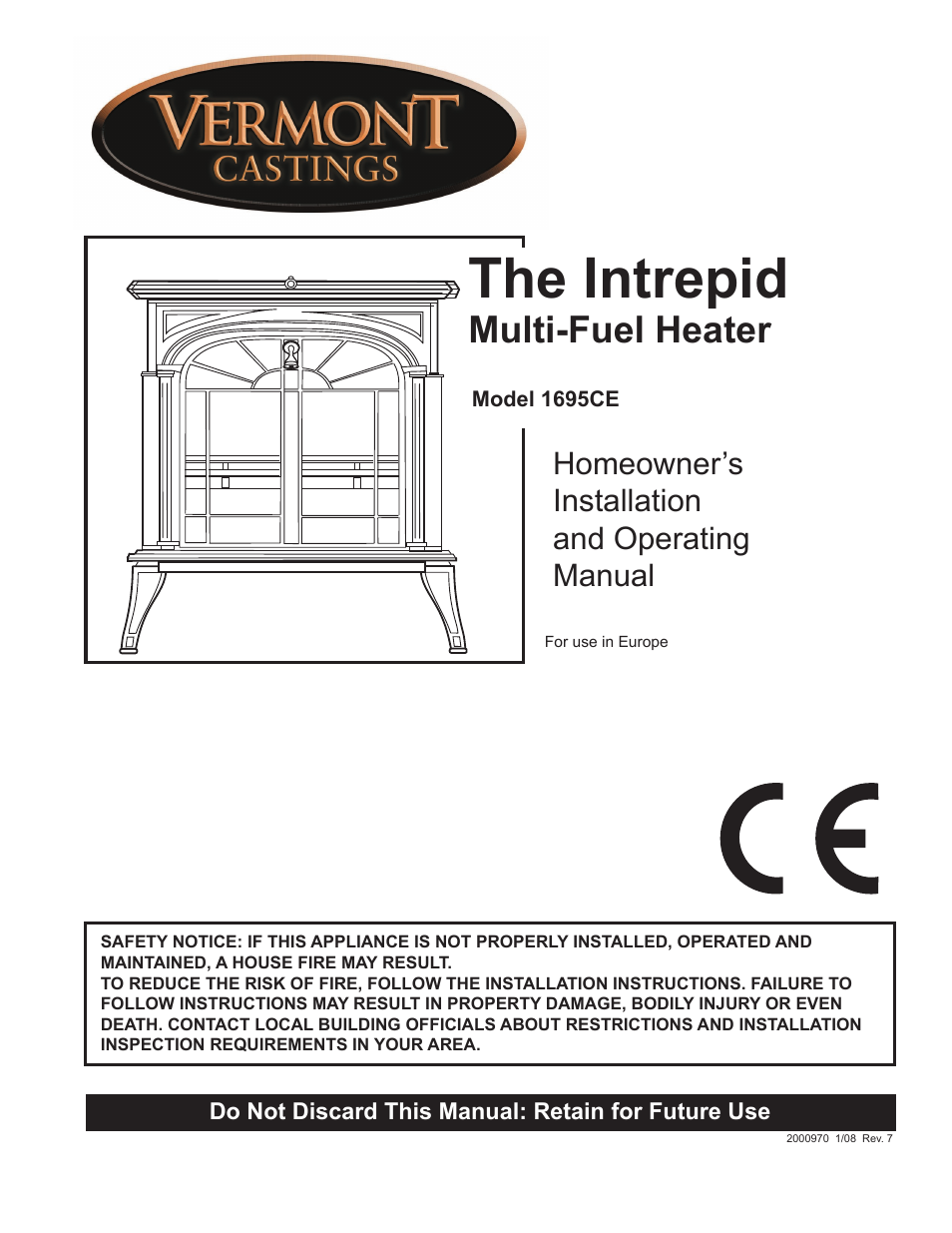 Vermont Casting 1695CE User Manual | 28 pages