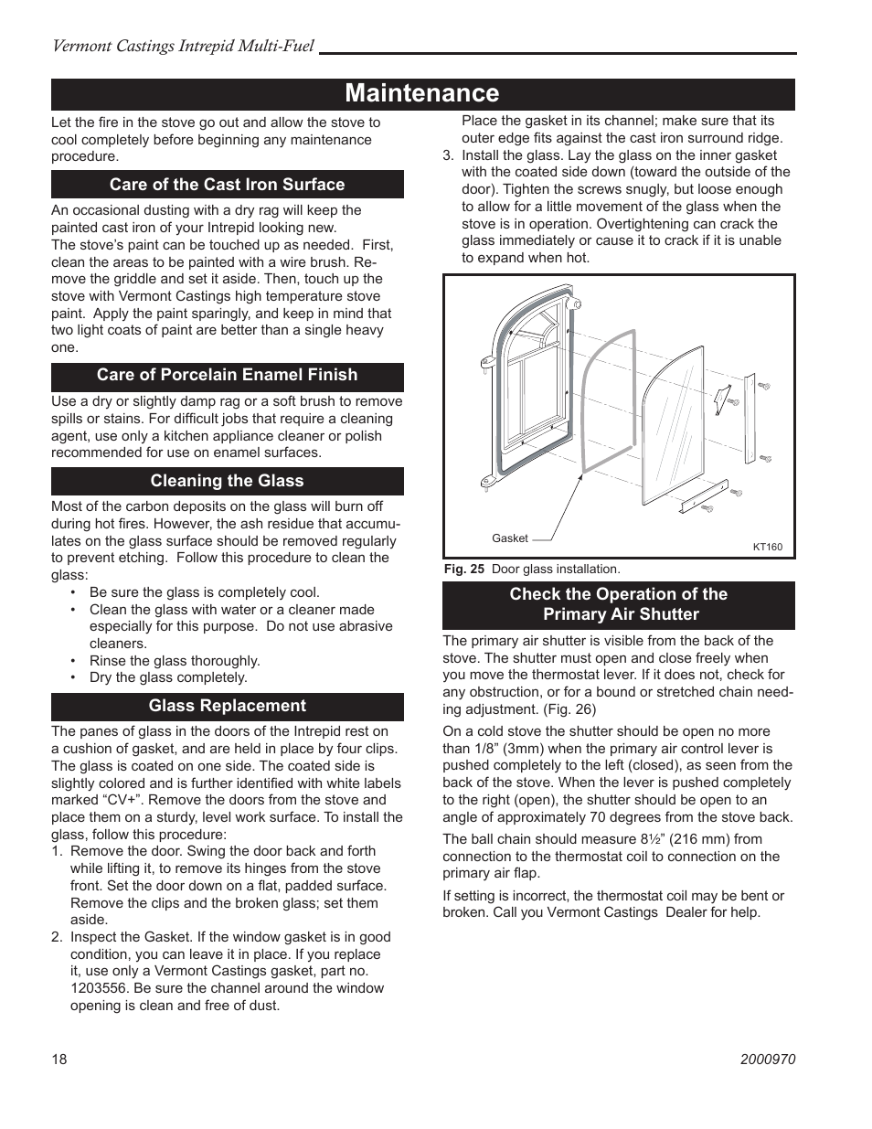 Maintenance | Vermont Casting 1695CE User Manual | Page 18 / 28