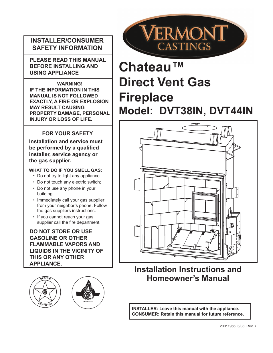 Vermont Casting ChateauTM DVT38IN User Manual | 48 pages