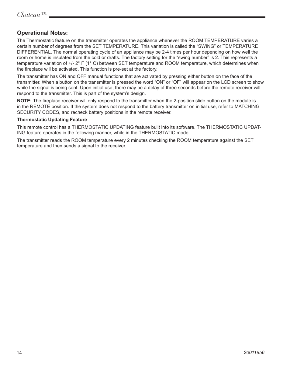 Chateau | Vermont Casting ChateauTM DVT38IN User Manual | Page 14 / 48