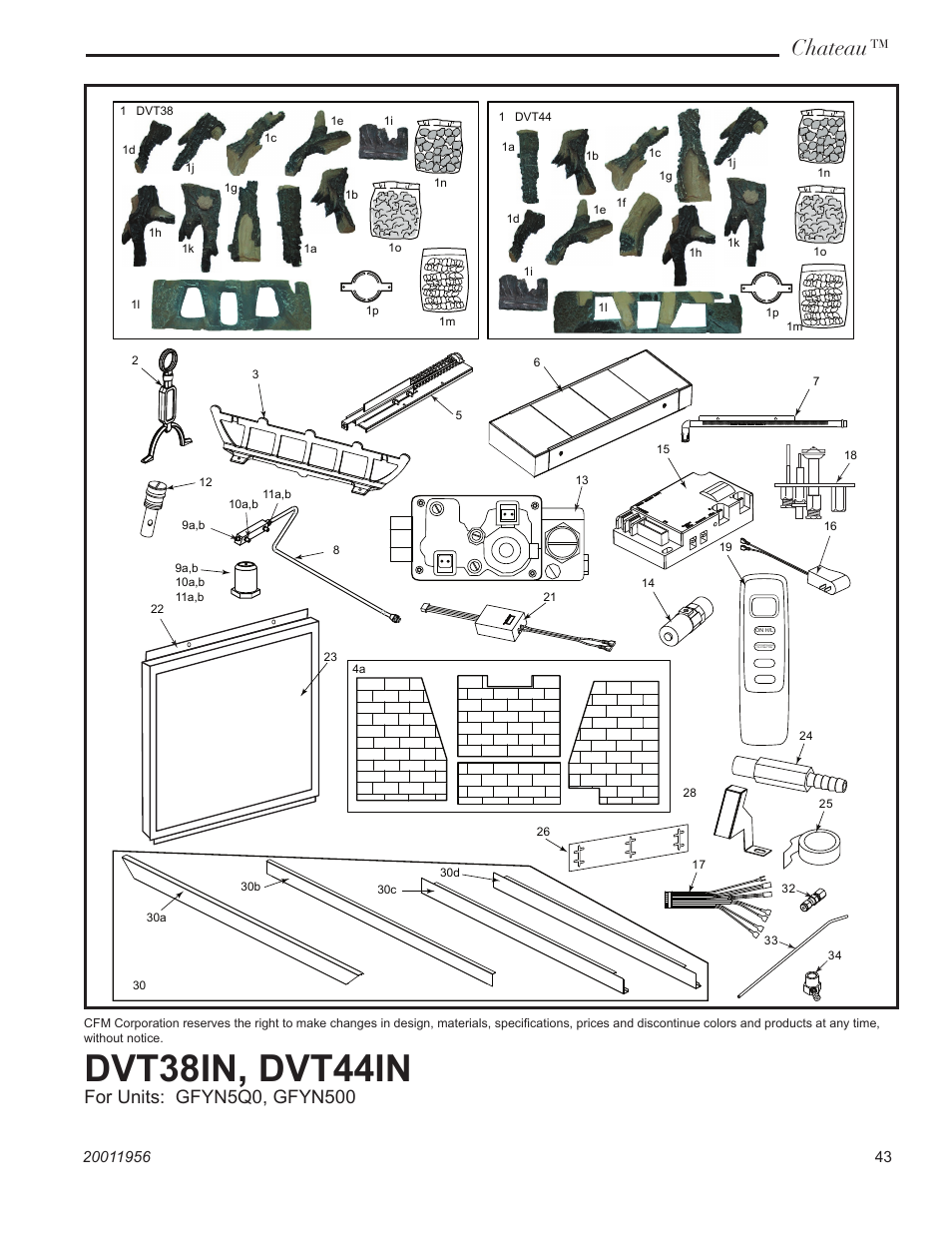 Dvt38in, dvt44in, Chateau | Vermont Casting ChateauTM DVT38IN User Manual | Page 43 / 48