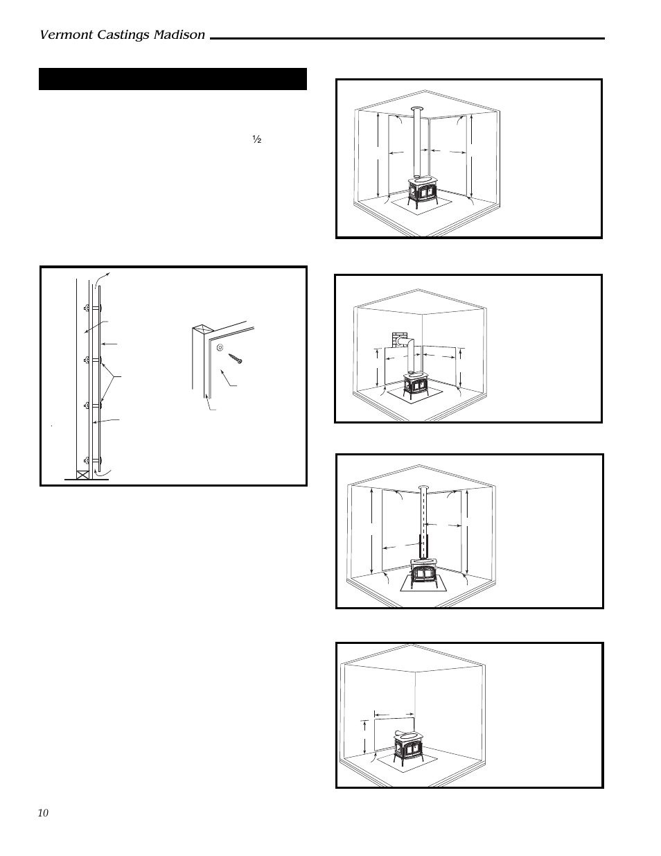 Vermont castings madison, Wall shields | Vermont Casting 1655  EN User Manual | Page 10 / 28