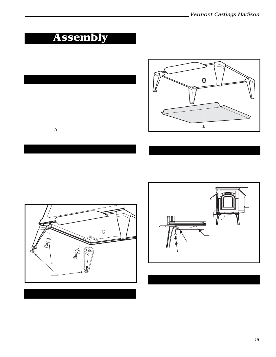 Assembly, Vermont castings madison | Vermont Casting 1655  EN User Manual | Page 15 / 28