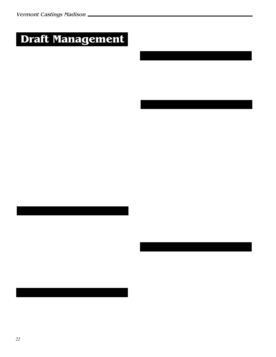 Draft management | Vermont Casting 1655  EN User Manual | Page 22 / 28