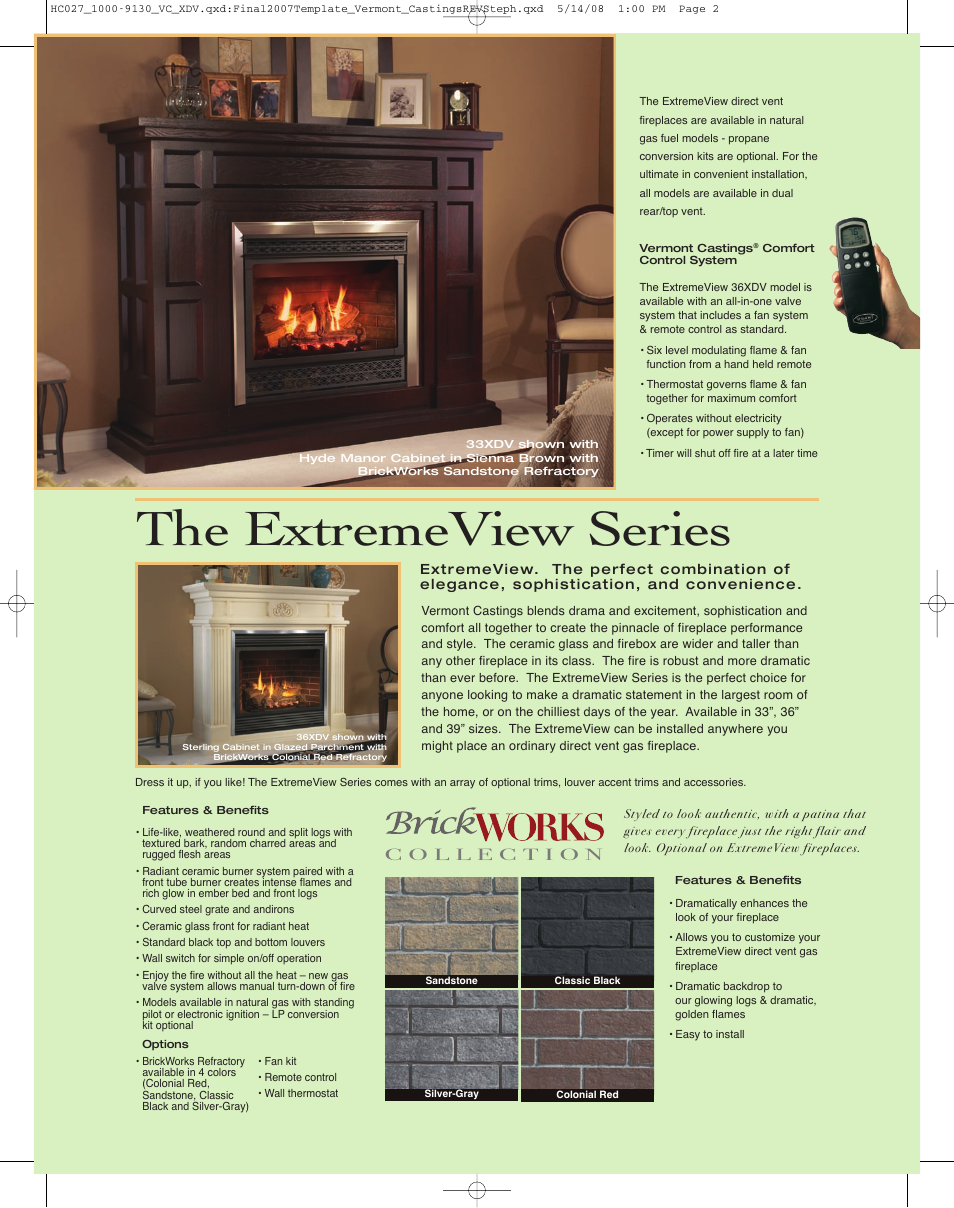 The extremeview series | Vermont Casting 39XDV User Manual | Page 2 / 4