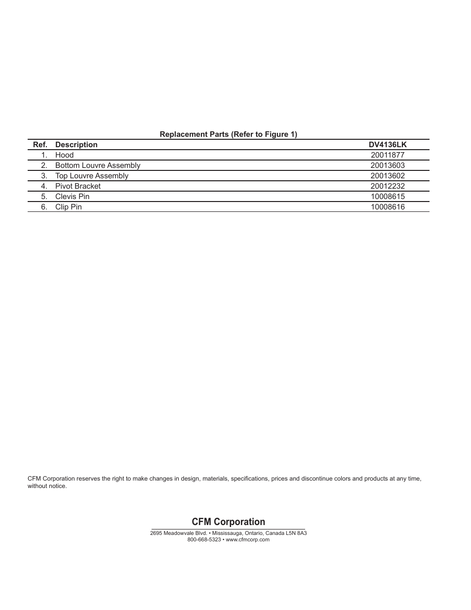 Cfm corporation | Vermont Casting Louvre Kit - Black DV4136LK User Manual | Page 2 / 2