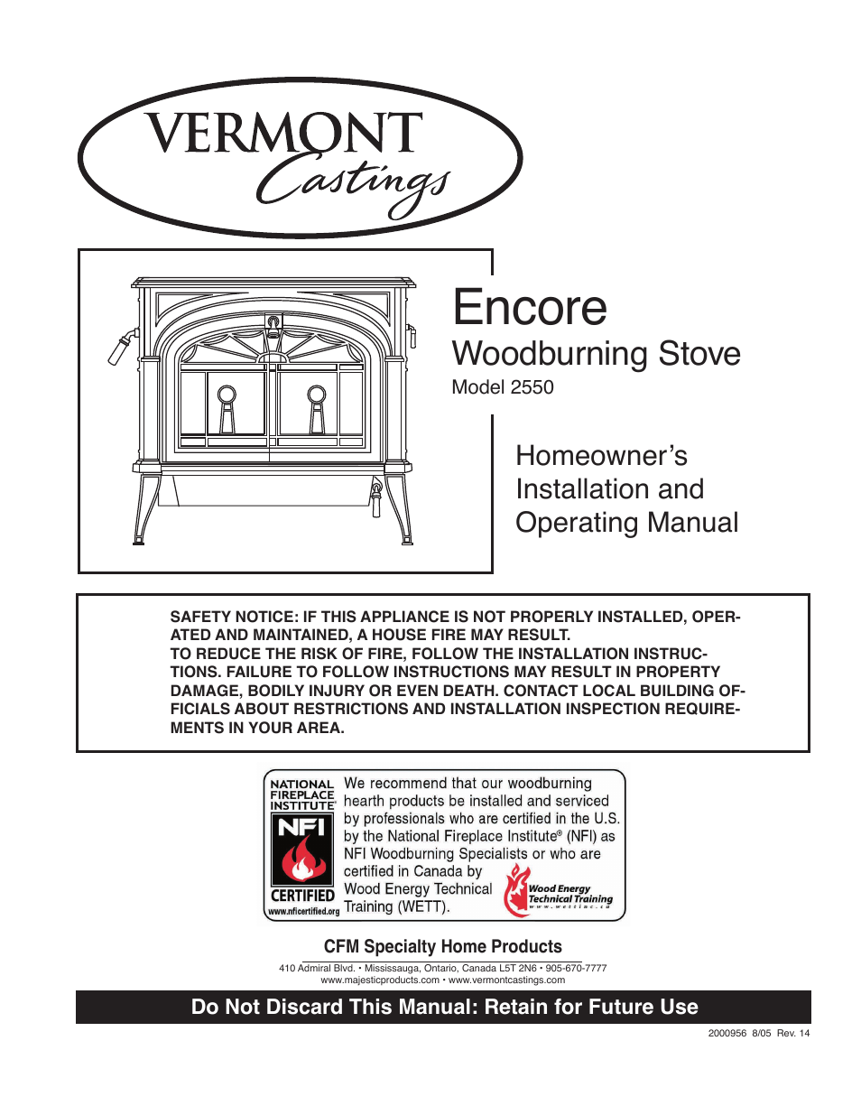 Vermont Casting 2550 User Manual | 36 pages