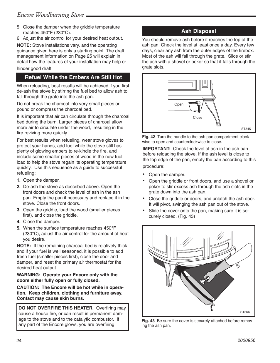 Encore woodburning stove | Vermont Casting 2550 User Manual | Page 24 / 36