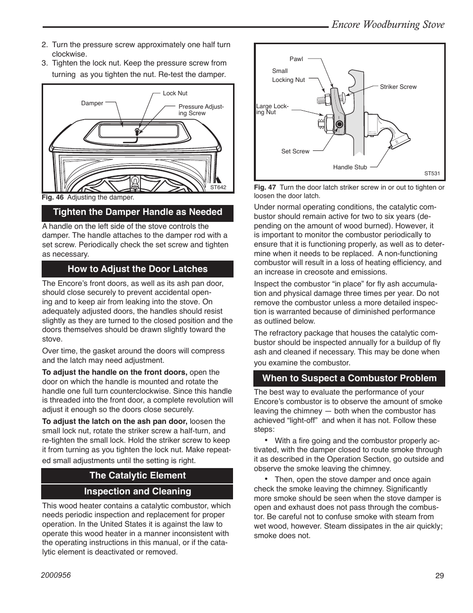 Encore woodburning stove | Vermont Casting 2550 User Manual | Page 29 / 36