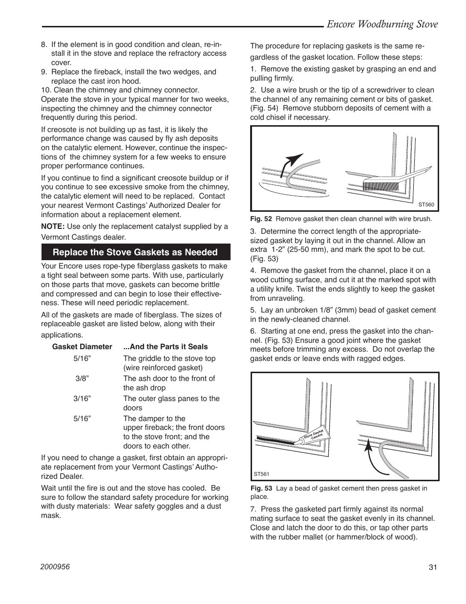 Encore woodburning stove | Vermont Casting 2550 User Manual | Page 31 / 36