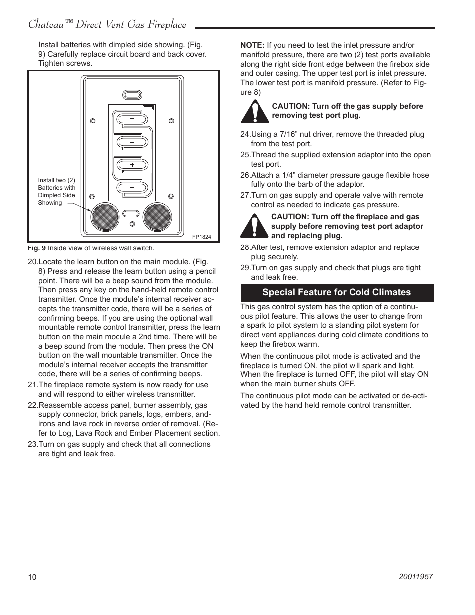 Chateau™ direct vent gas fireplace | Vermont Casting DVT38S2IN User Manual | Page 10 / 48