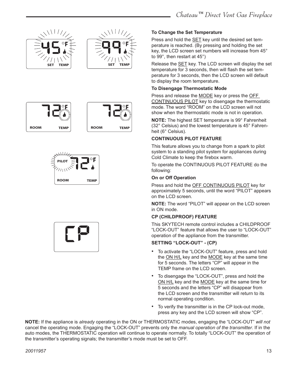Chateau™ direct vent gas fireplace | Vermont Casting DVT38S2IN User Manual | Page 13 / 48