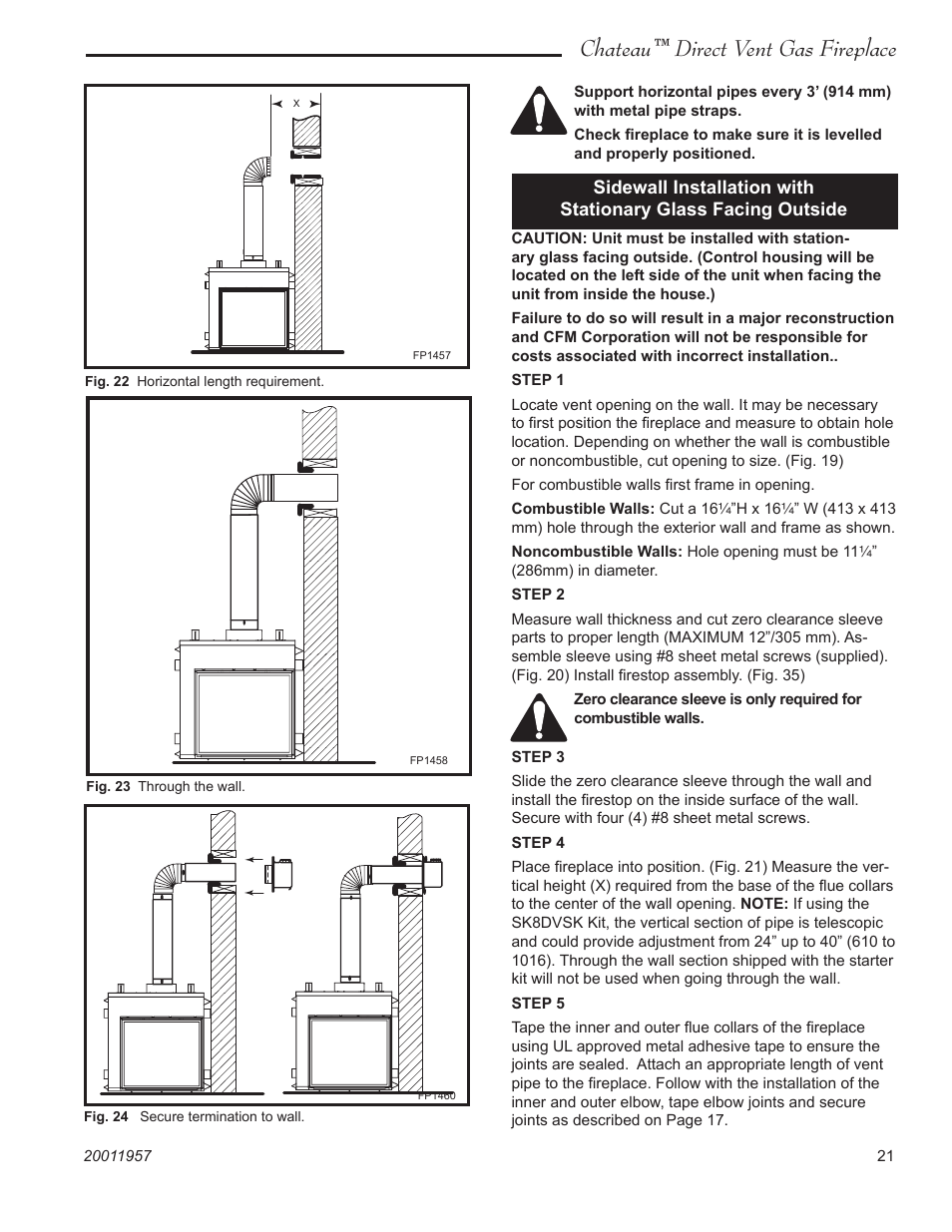 Chateau™ direct vent gas fireplace | Vermont Casting DVT38S2IN User Manual | Page 21 / 48