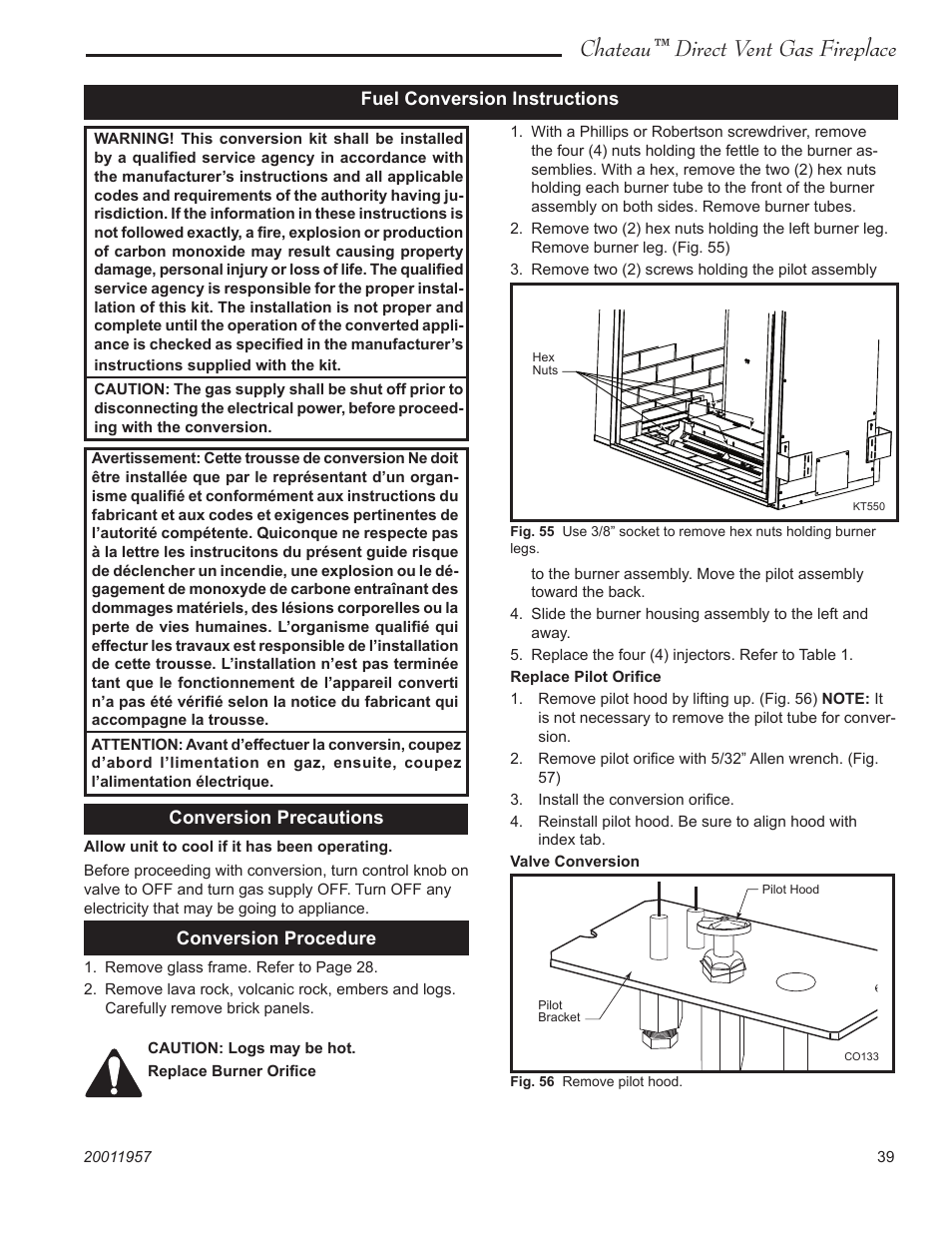 Chateau™ direct vent gas fireplace | Vermont Casting DVT38S2IN User Manual | Page 39 / 48
