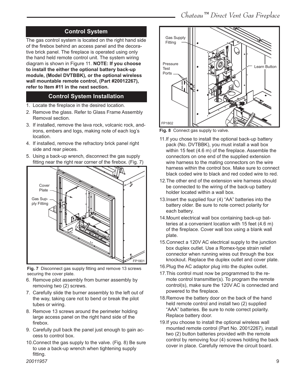 Chateau™ direct vent gas fireplace | Vermont Casting DVT38S2IN User Manual | Page 9 / 48