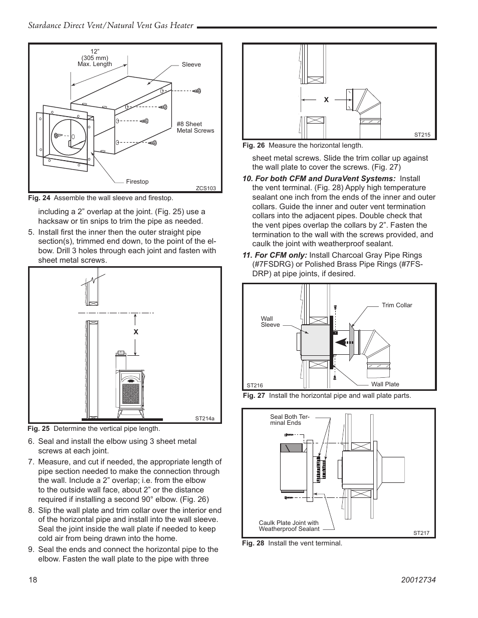 Stardance direct vent/natural vent gas heater | Vermont Casting SDDVT User Manual | Page 18 / 52