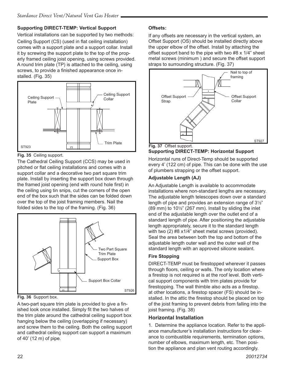 Stardance direct vent/natural vent gas heater | Vermont Casting SDDVT User Manual | Page 22 / 52
