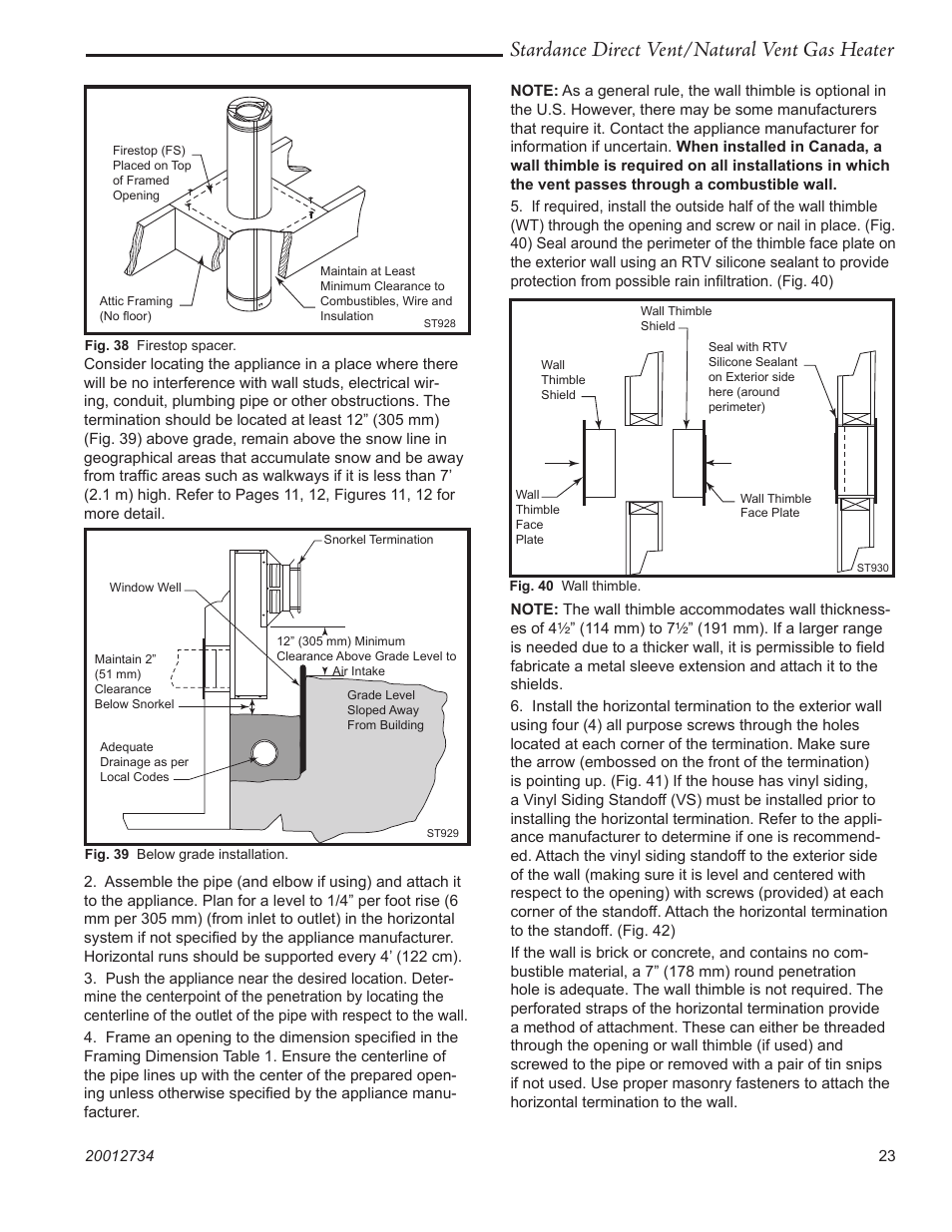 Stardance direct vent/natural vent gas heater | Vermont Casting SDDVT User Manual | Page 23 / 52