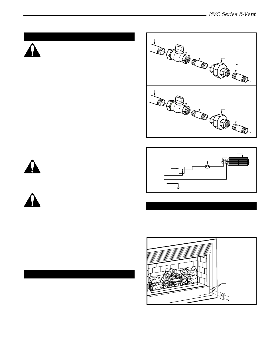 Nvc series b-vent, Gas line installation, Remote switch installation | Alternate switch location | Vermont Casting NVC36 User Manual | Page 7 / 24