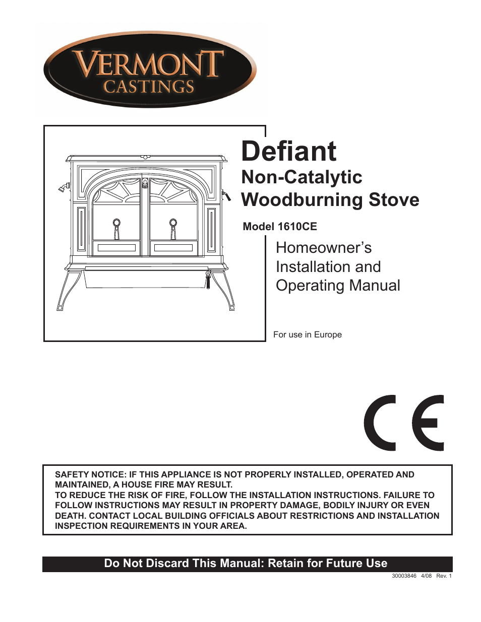Vermont Casting 1610CE User Manual | 28 pages