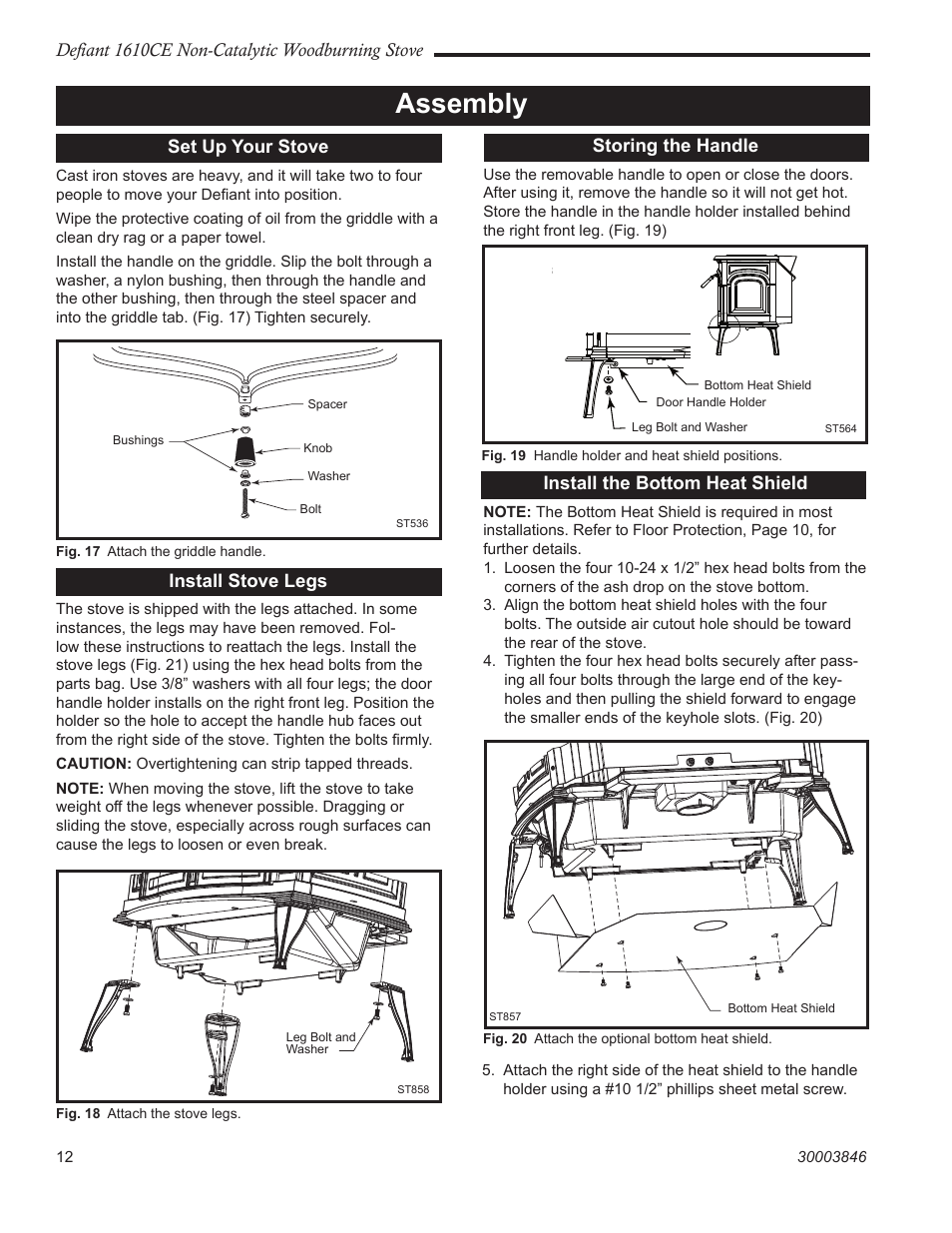 Assembly | Vermont Casting 1610CE User Manual | Page 12 / 28