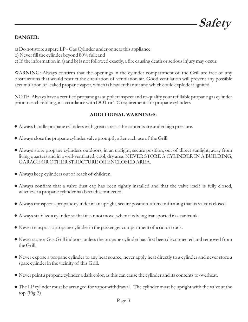 Safety | Vermont Casting VCS6006 User Manual | Page 9 / 36