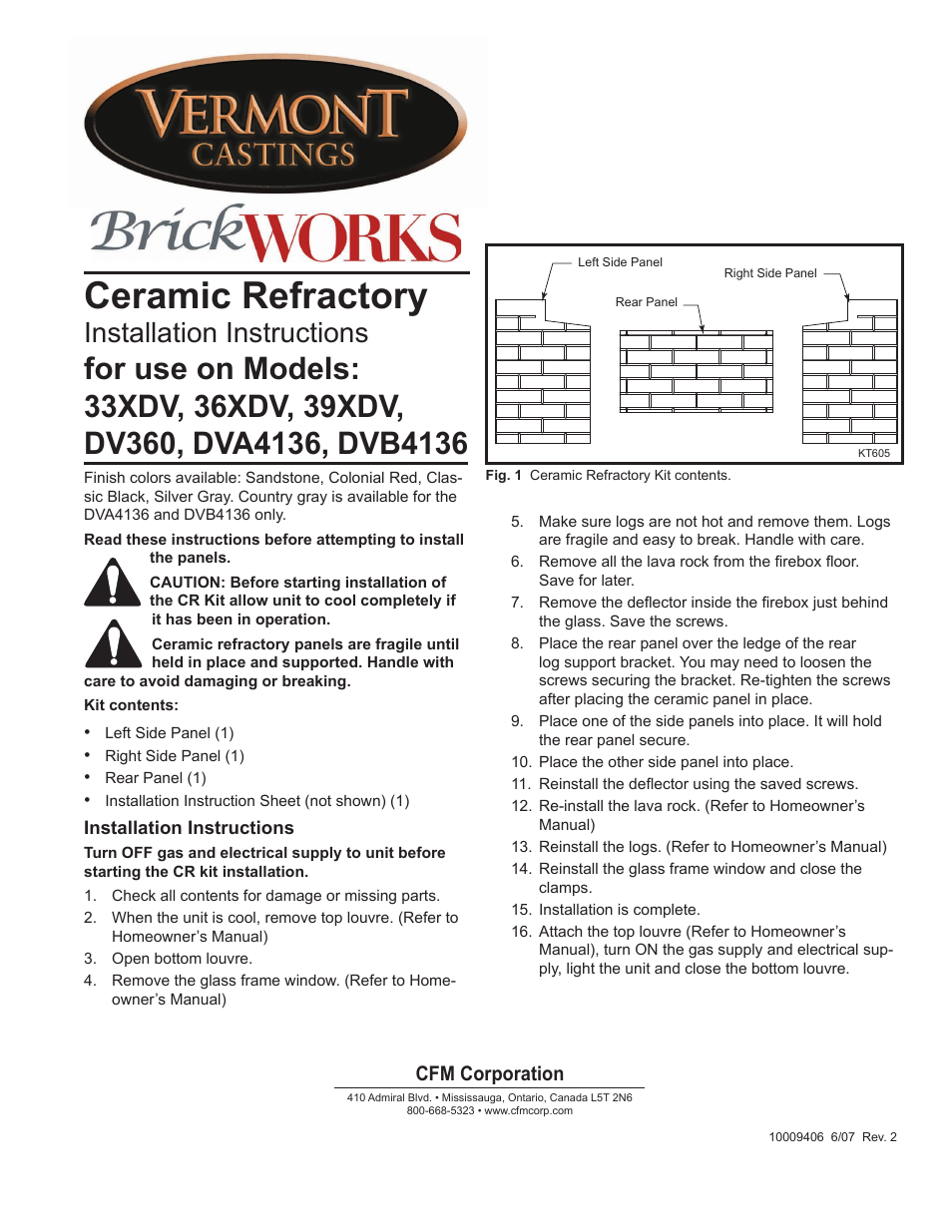 Vermont Casting DVB4136 User Manual | 1 page
