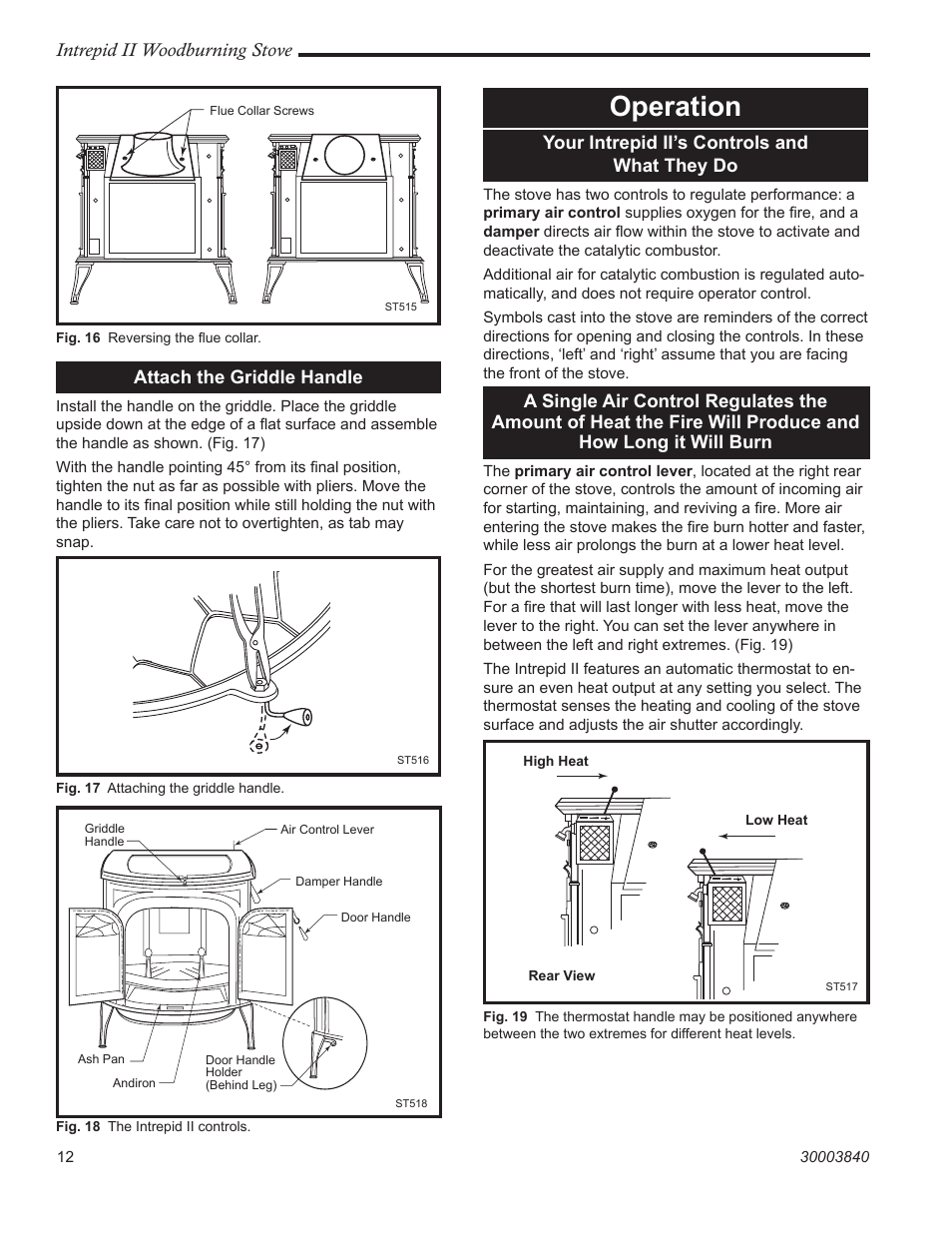 Operation | Vermont Casting 1990CE User Manual | Page 12 / 32